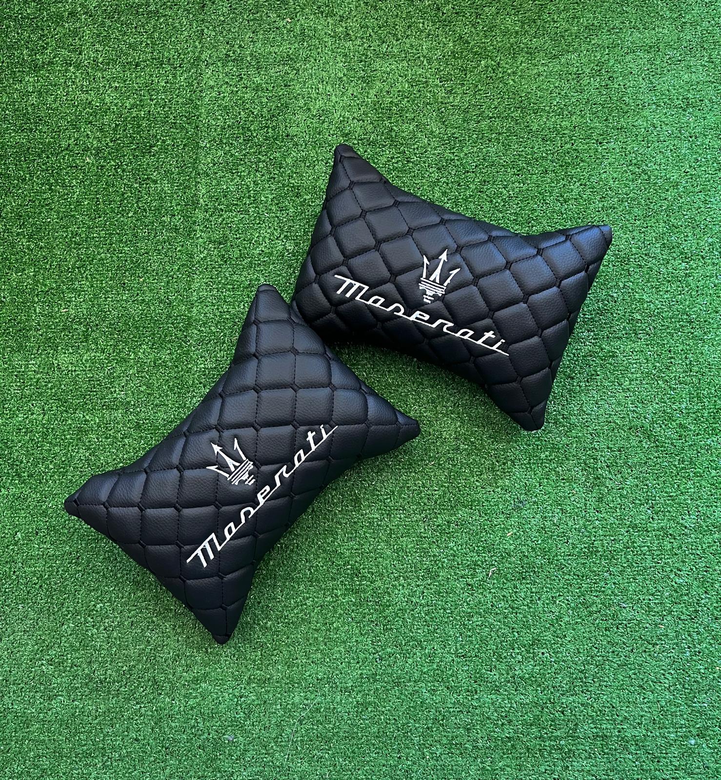 For Maserati Leather Neck Pillows for Cars - Premium Comfort and Style (2 PCS)