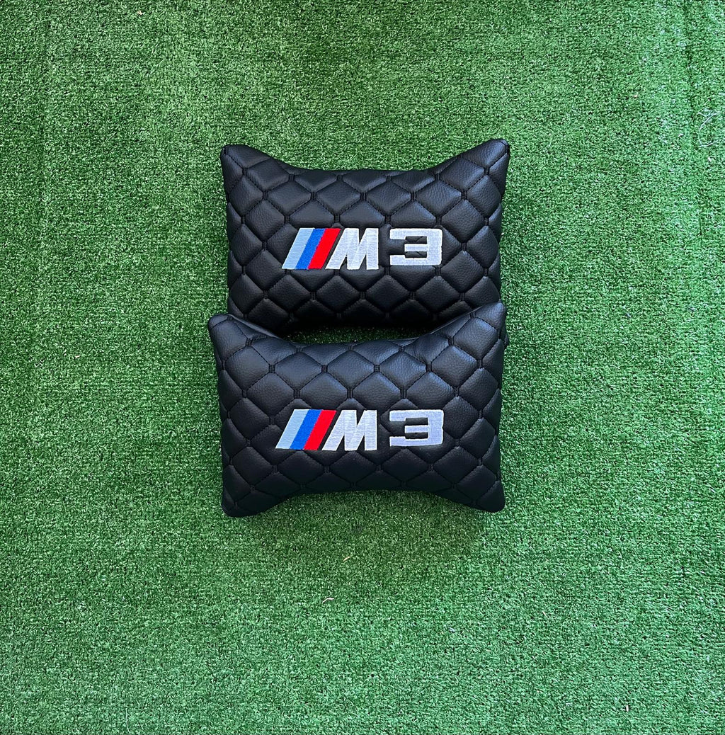 For BMW M3 Leather Neck Pillows for Cars - Premium Comfort and Style (2 PCS)