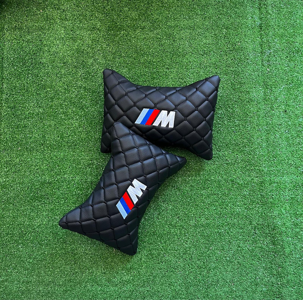 For BMW M Leather Neck Pillows for Cars - Premium Comfort and Style (2 PCS)