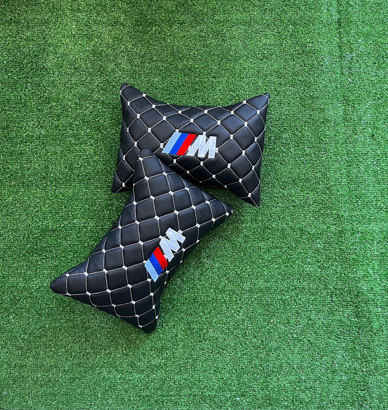For BMW M Leather Neck Pillows for Cars - Premium Comfort and Style (2 PCS)