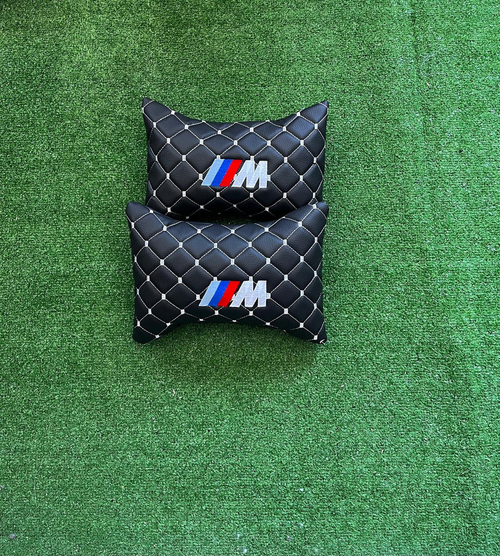 For BMW M Leather Neck Pillows for Cars - Premium Comfort and Style (2 PCS)