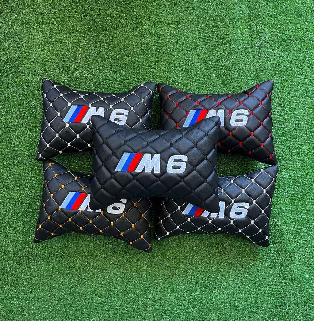 For BMW M6 Leather Neck Pillows for Cars - Premium Comfort and Style (2 PCS)