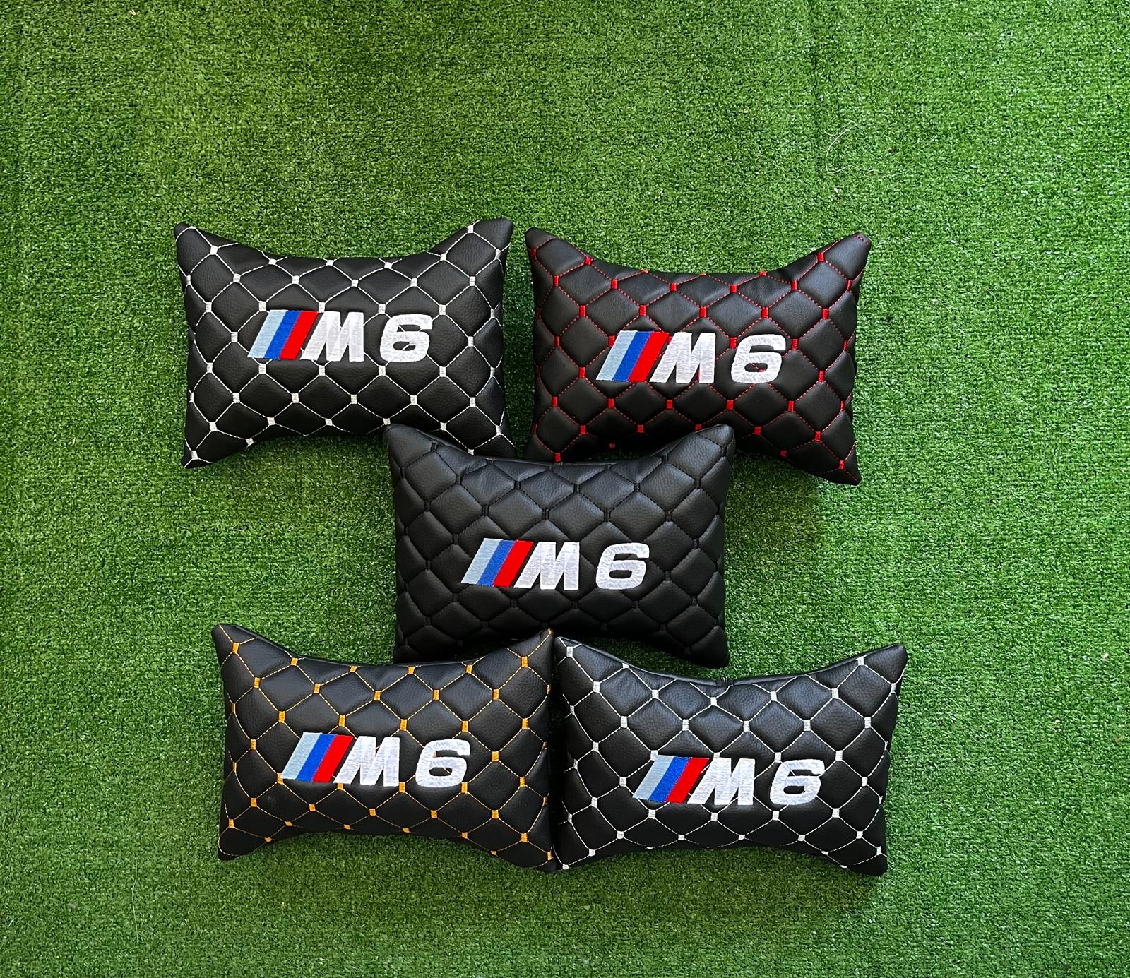 For BMW M6 Leather Neck Pillows for Cars - Premium Comfort and Style (2 PCS)