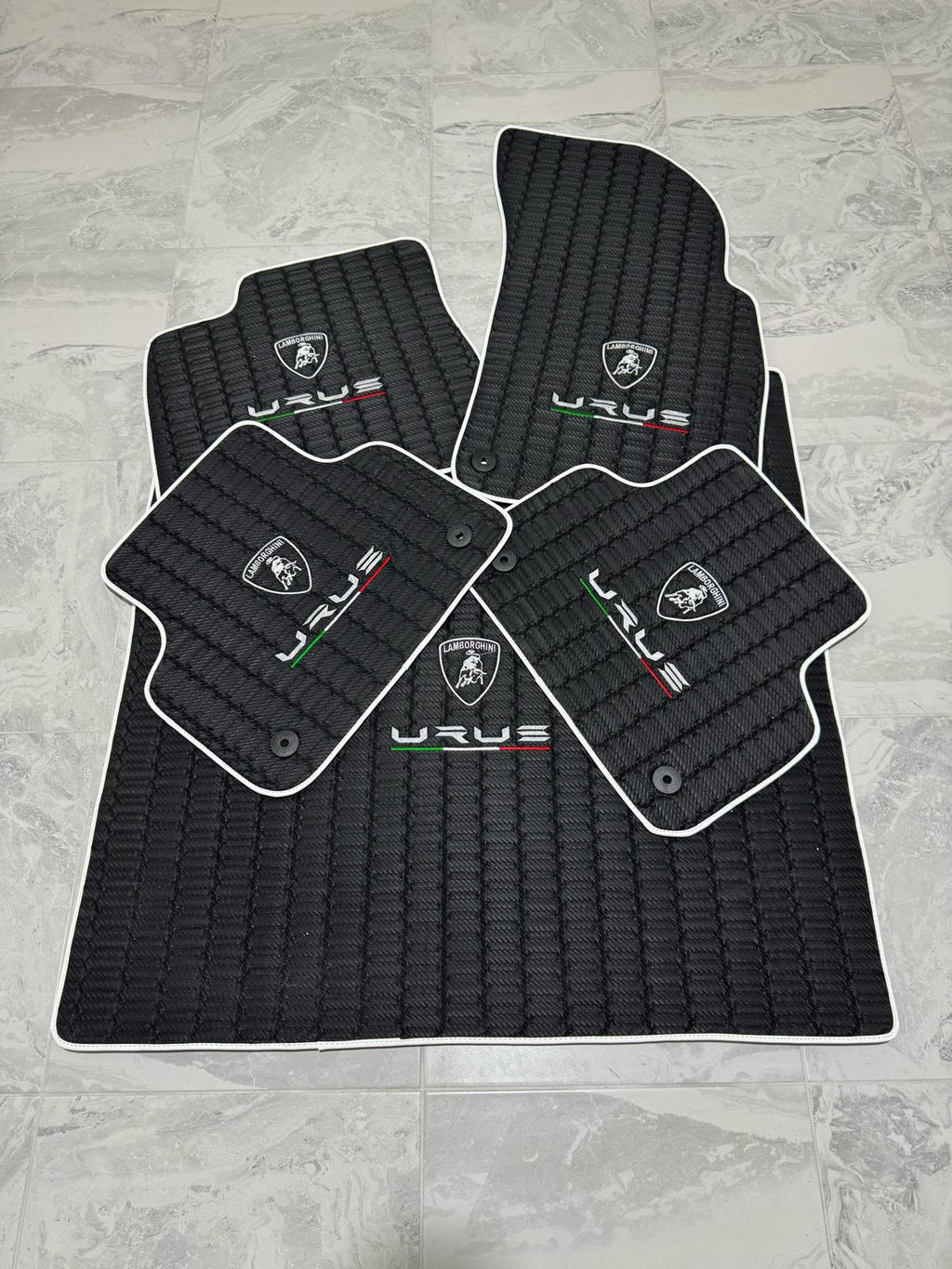 Lamborghini URUS Leather Car Floor Mat + Trunk Mat Full Set, Lamborghini Waterproof Custom Car Mat