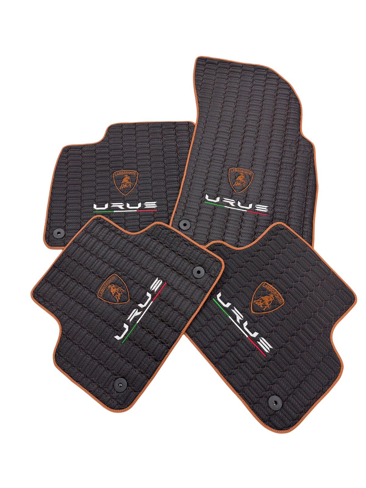 Lamborghini URUS Leather Car Floor Mat + Trunk Mat Full Set, Lamborghini Waterproof Custom Car Mat