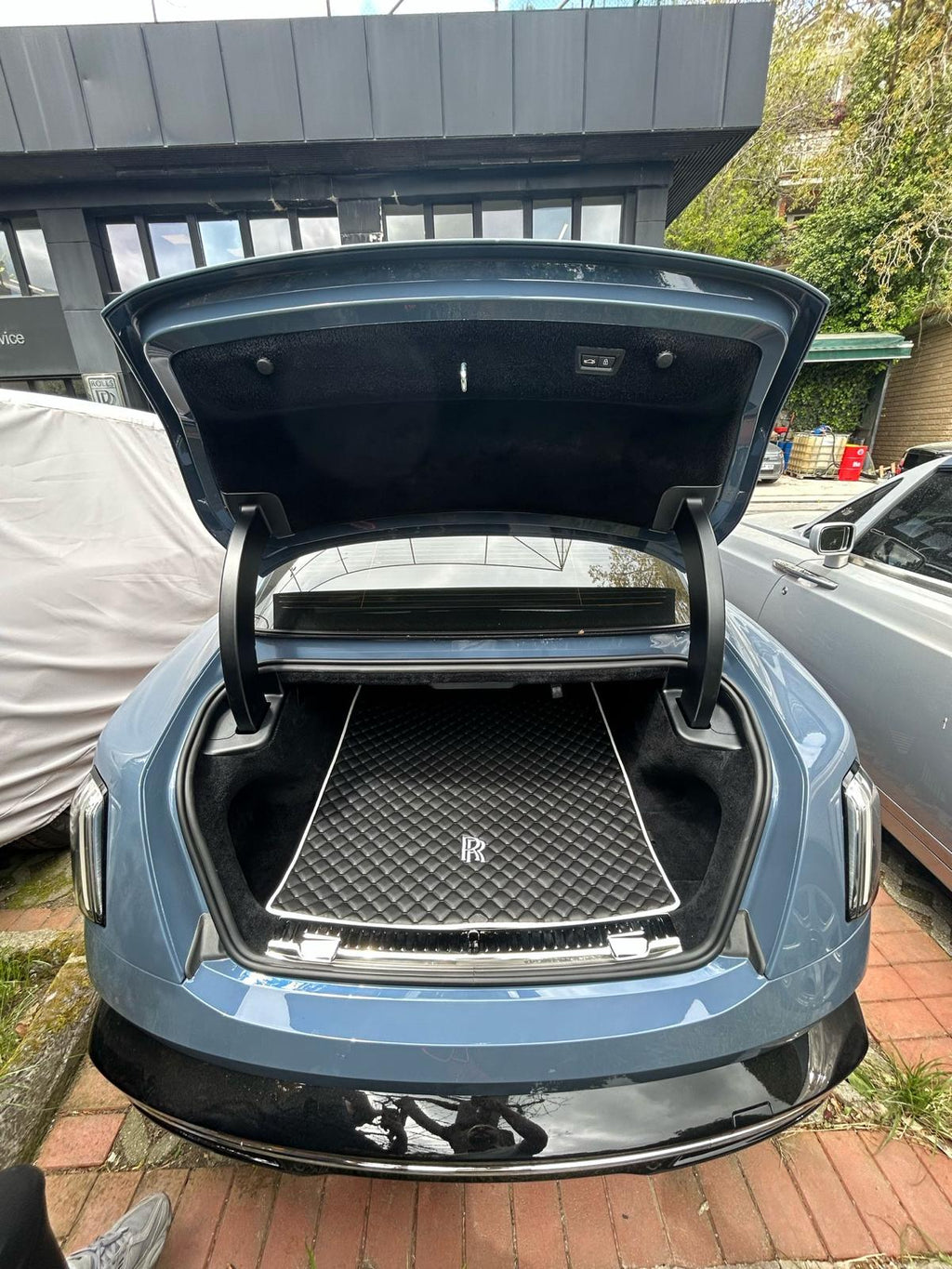 For all Rolls Royce Spectre Car Floor Mats Full Set, 2 Lumbar Cushion, Cargo Liner