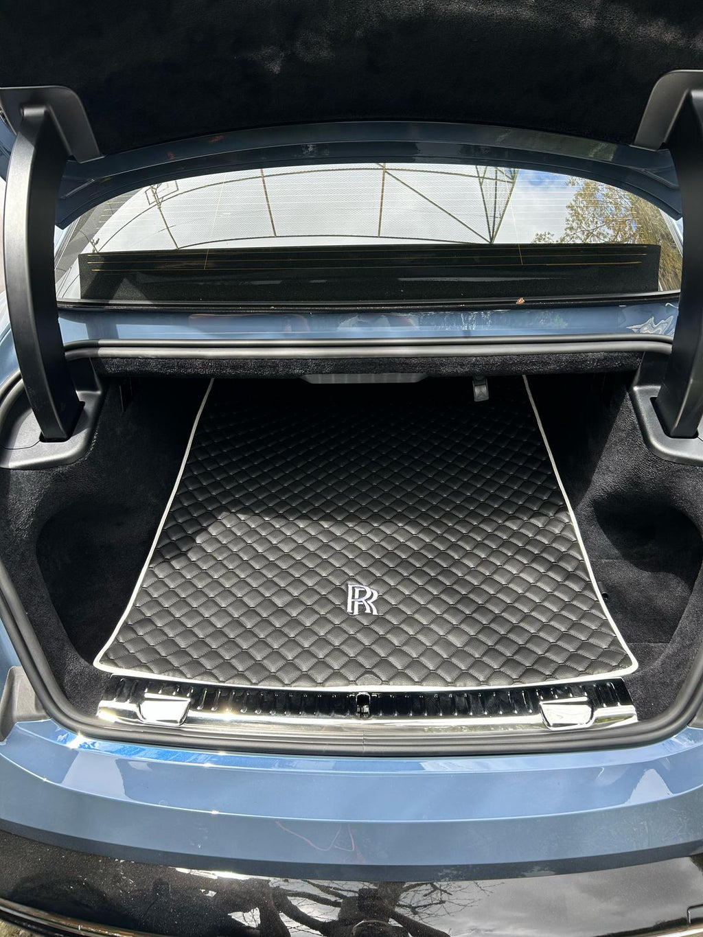 For All Rolls Royce Spectre Model Cargo Liner, Bespoke Leather Trunk Mat
