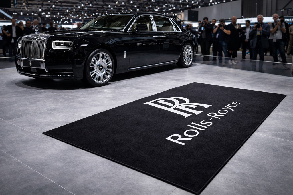 Rolls Royce Garage Floor Mat 5x7 FT (60x87 Inches) Premium Showroom Rug & Wall Decor Luxury Racing Style