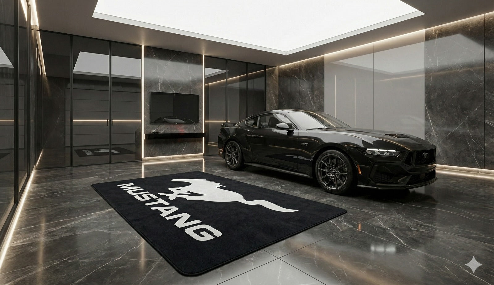 Mustang Garage Floor Mat 5x7 FT (60x87 Inches)