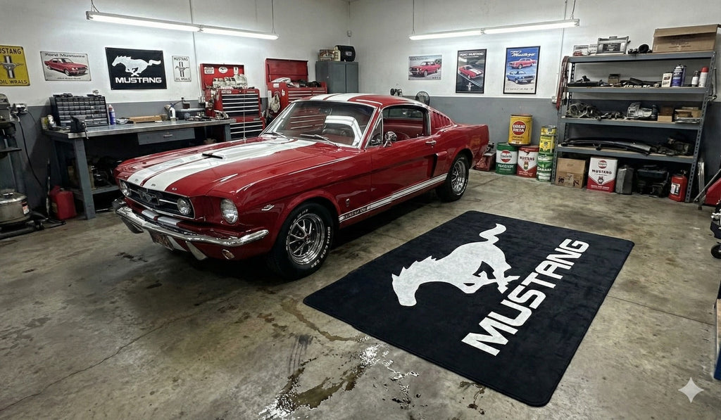 Mustang Garage Floor Mat 5x7 FT (60x87 Inches)