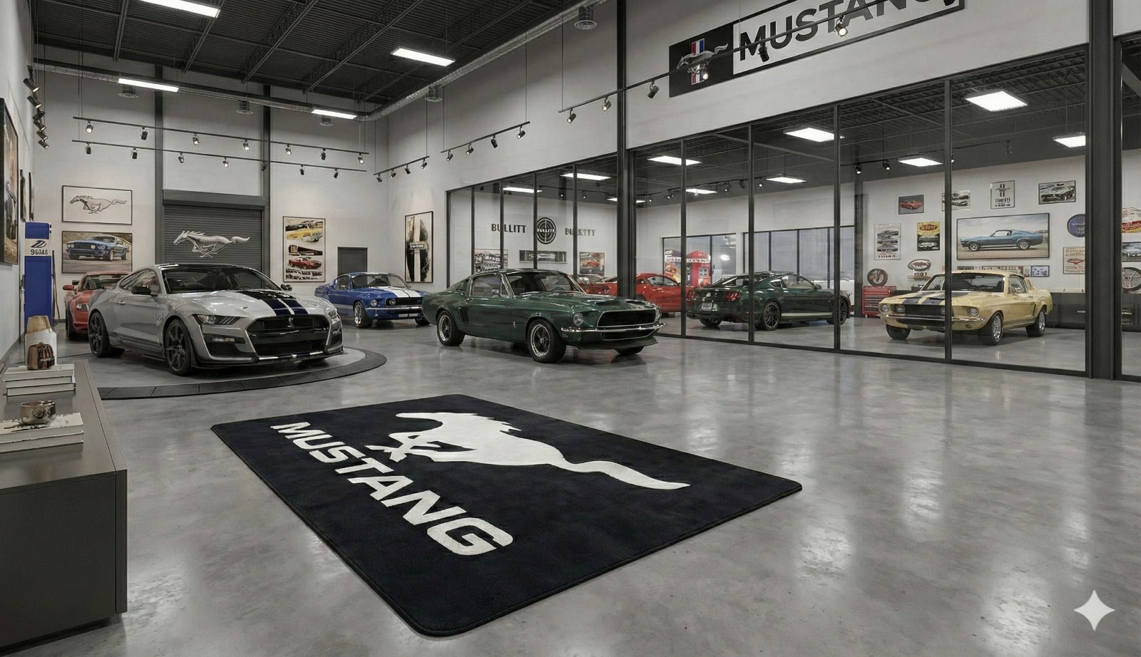 Mustang Garage Floor Mat 5x7 FT (60x87 Inches)