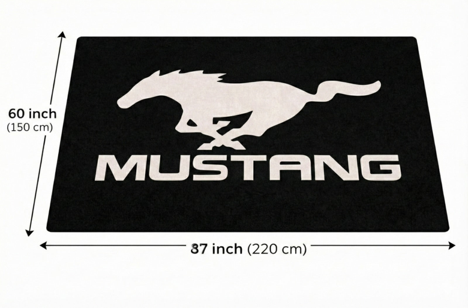 Mustang Garage Floor Mat 5x7 FT (60x87 Inches)