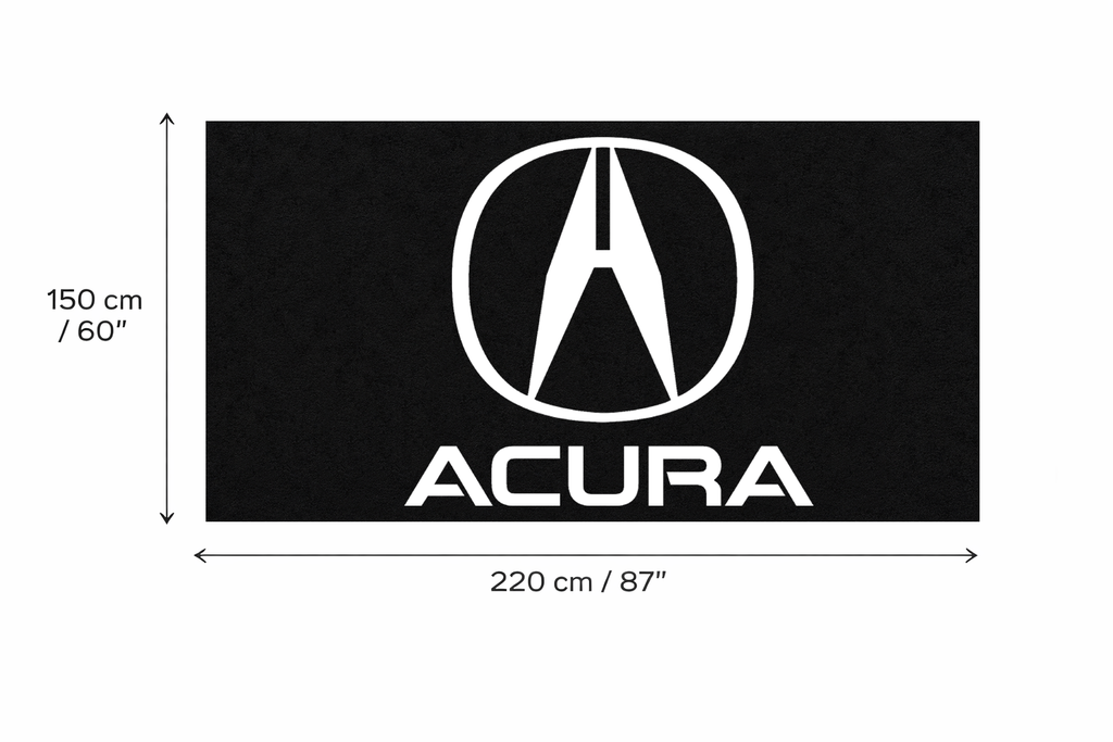 Acura Garage Floor Mat 5x7 FT (60x87 Inches) Premium Showroom Rug & Wall Decor Luxury Racing Style