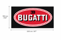 Bugatti Garage Floor Mat 5x7 FT (60x87 Inches) Premium Showroom Rug & Wall Decor