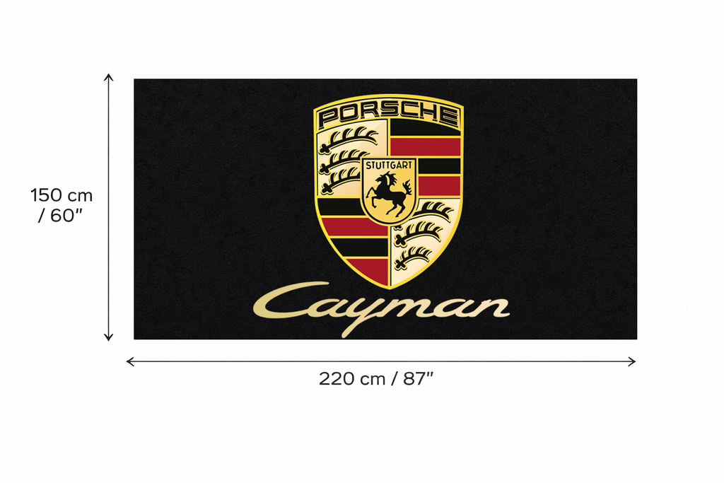 Porsche Cayman Garage Floor Mat 5x7 FT (60x87 Inches) Premium Showroom Rug Wall Decor