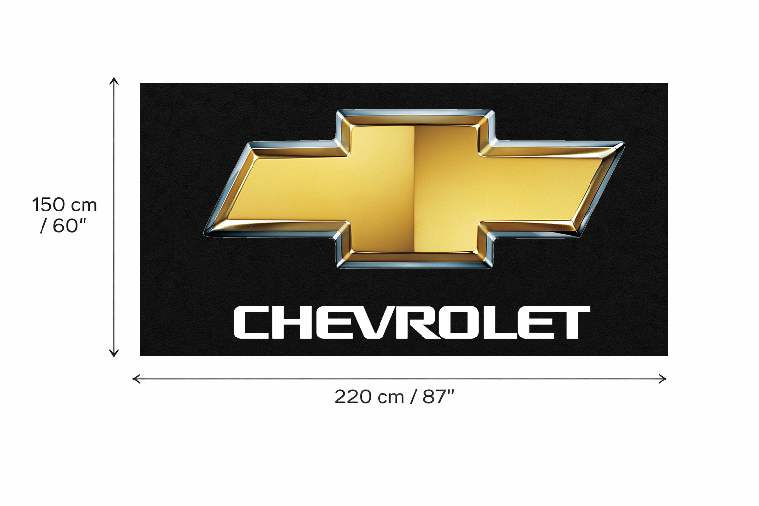 Chevrolet Garage Floor Mat 5x7 FT (60x87 Inches) Premium Showroom Rug Wall Decor