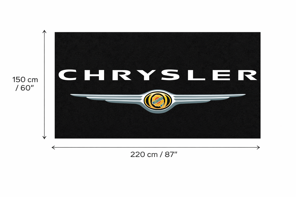 Chrysler Garage Floor Mat 5x7 FT (60x87 Inches) Premium Showroom Rug Wall Decor