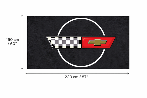 Corvette C4 Garage Floor Mat 5x7 FT (60x87 Inches) Premium Showroom Rug Wall Decor