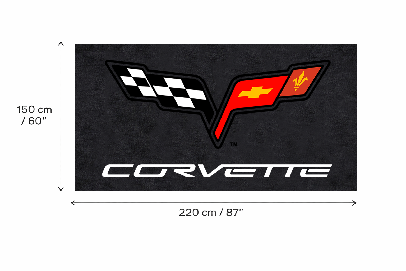 Corvette C6 Garage Floor Mat 5x7 FT (60x87 Inches) Premium Showroom Rug Wall Decor