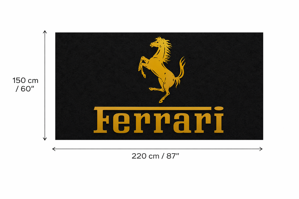 Ferrari Garage Floor Mat 5x7 FT (60x87 Inches) Premium Showroom Rug Wall Decor