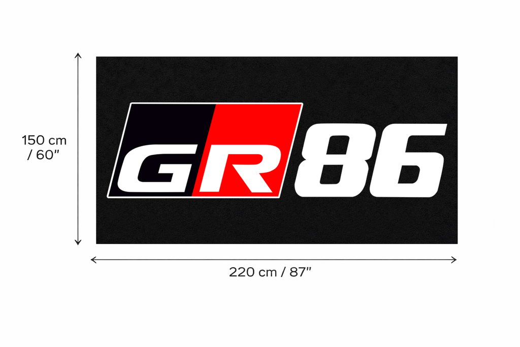 Toyota GR86 Garage Floor Mat 5x7 FT (60x87 Inches) Premium Showroom Rug Wall Decor