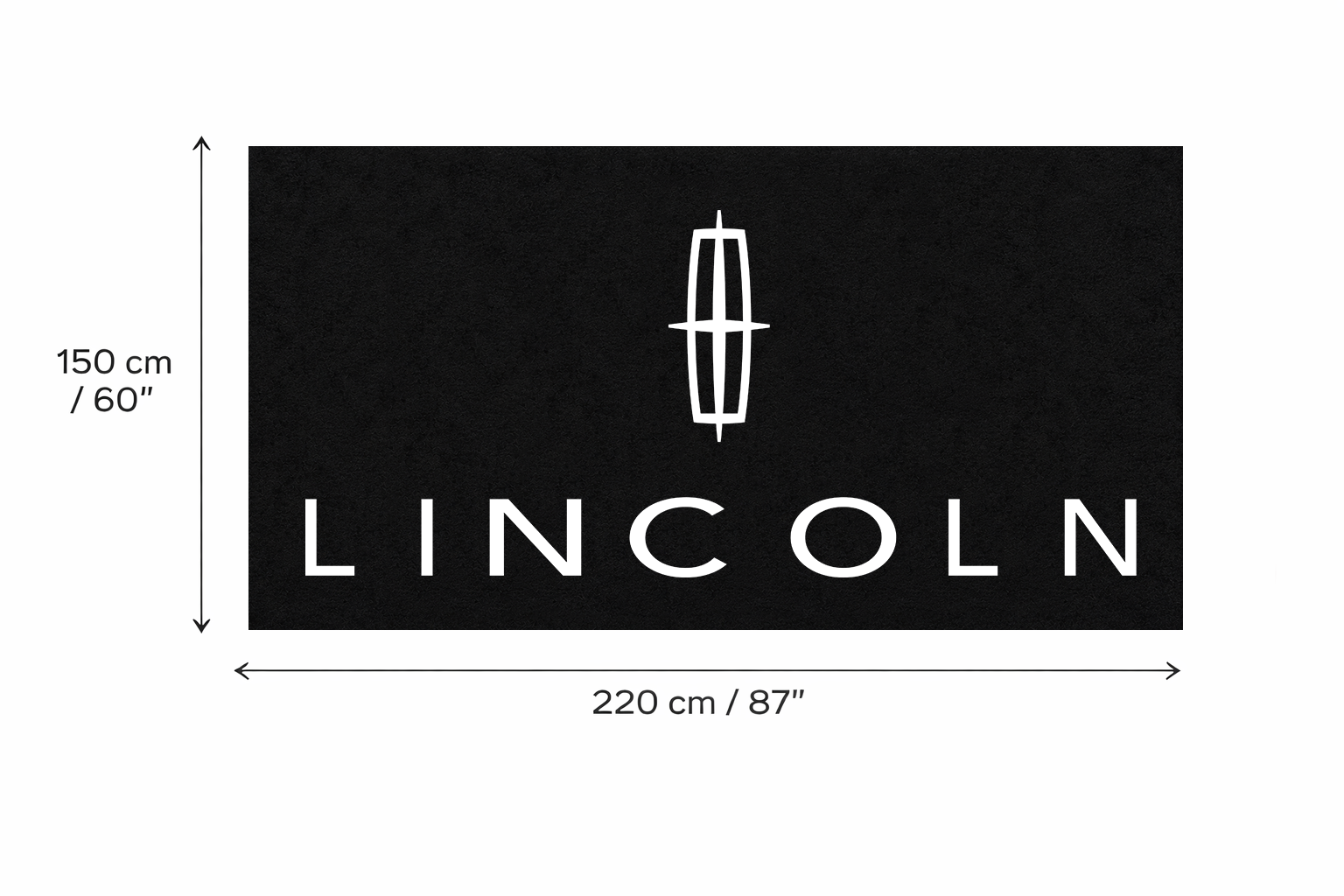 Lincoln Garage Floor Mat 5x7 FT (60x87 Inches) Premium Showroom Rug Wall Decor