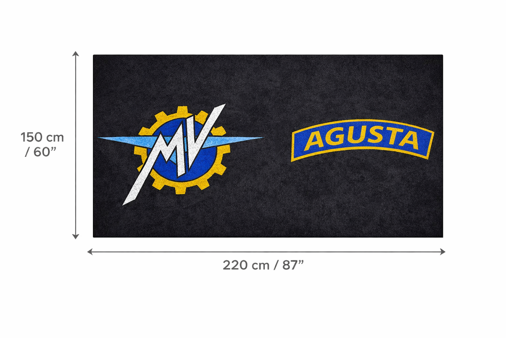 MV AGUSTA Motorcycle Garage Mat – Premium Garage Floor Protection 32x87 Inch