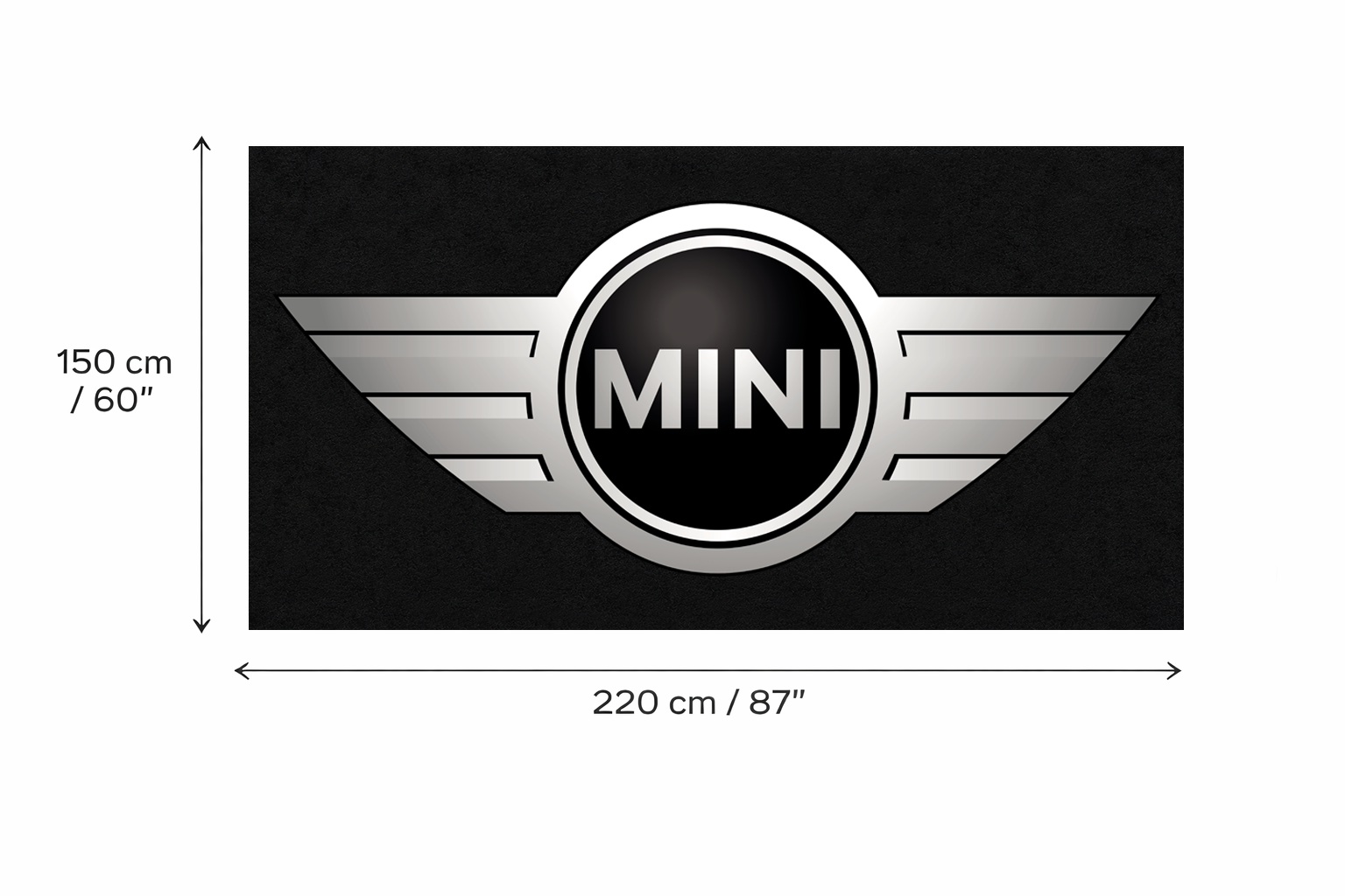 Mini Cooper Garage Floor Mat 5x7 FT (60x87 Inches) Premium Showroom Rug Wall Decor