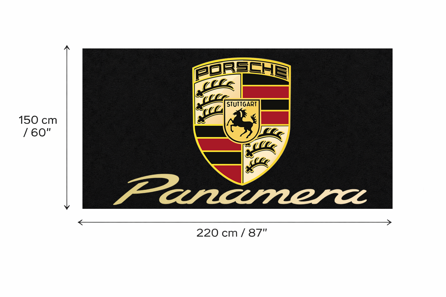 Porsche Panamera Garage Floor Mat 5x7 FT (60x87 Inches) Premium Showroom Rug Wall Decor