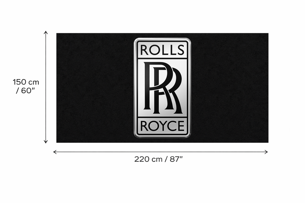 Rolls Royce Garage Floor Mat 5x7 FT (60x87 Inches) Premium Showroom Rug Wall Decor