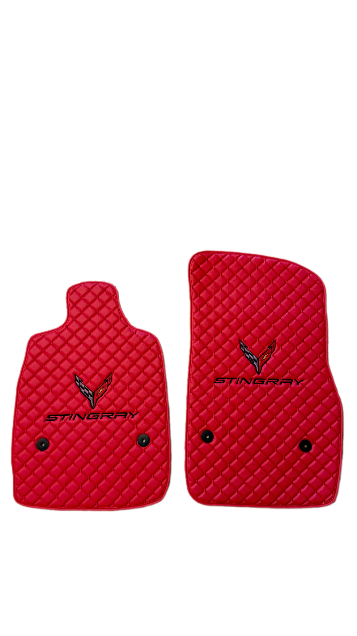 For All Corvette C8 Stingray Leather Car Floor Mats Custom fit for Corvette C8 Stingray Carpet Liner