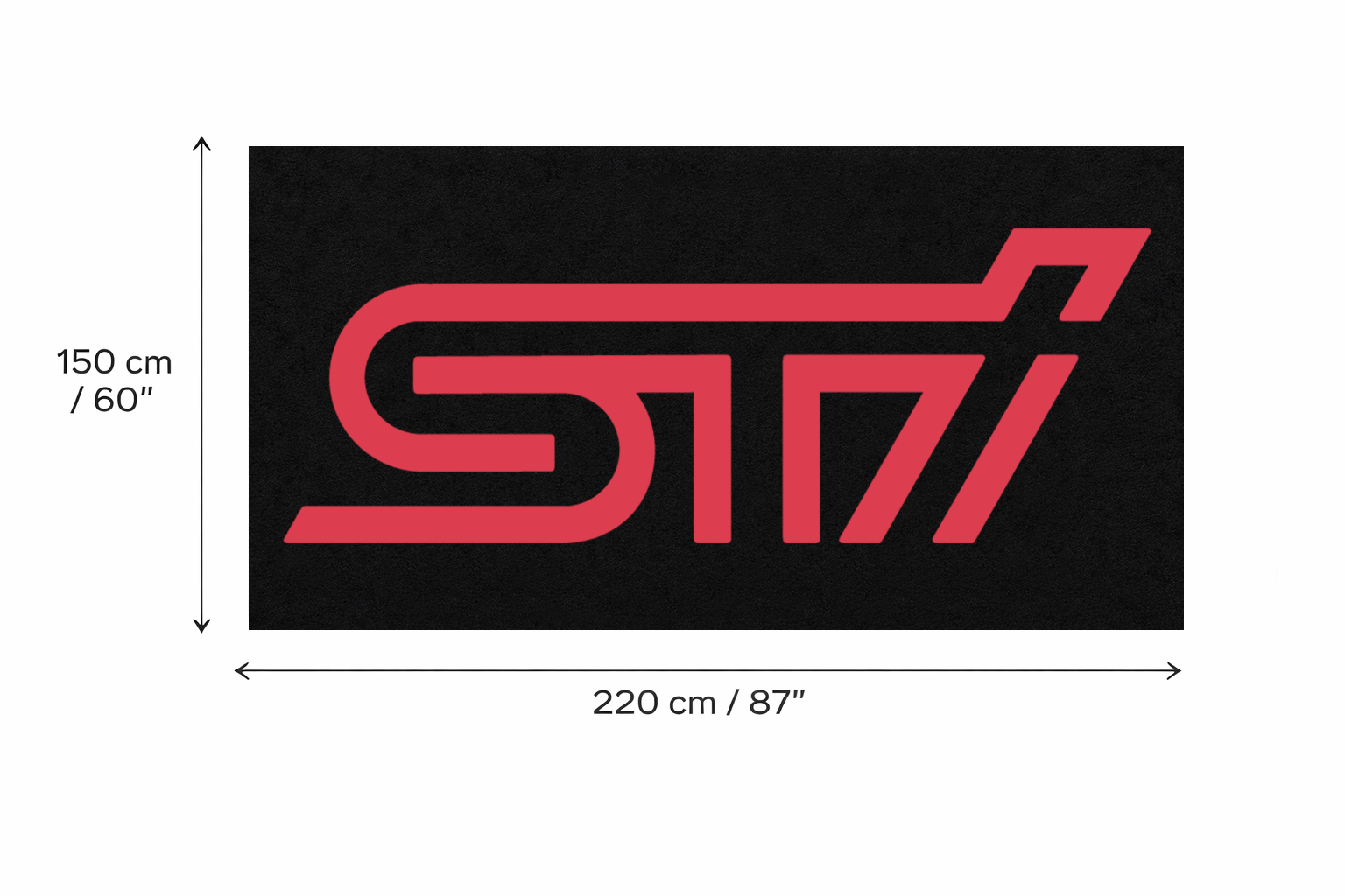 Subaru STI Garage Floor Mat 5x7 FT (60x87 Inches) Premium Showroom Rug Wall Decor