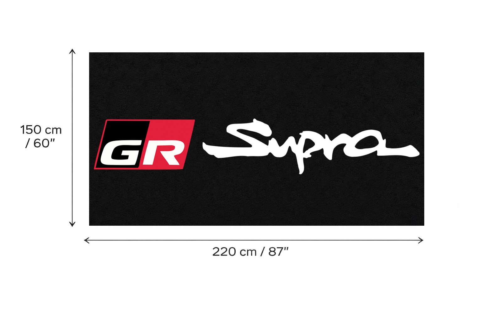 Toyota GR Supra Garage Floor Mat 5x7 FT (60x87 Inches) Premium Showroom Rug Wall Decor